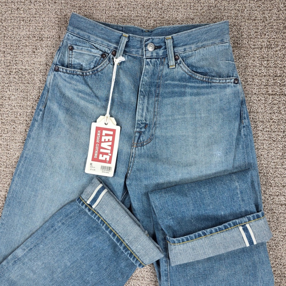 Levis Vintage Clothing 1950s 701 Jeans Japanese Selvedge Denim 27x30 New Big E